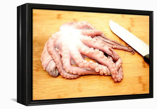 Slicing Raw Octopus for A Gourmet Dinner-Bill C-Framed Premier Image Canvas