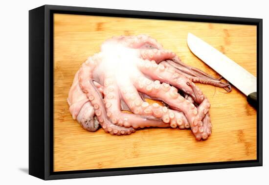 Slicing Raw Octopus for A Gourmet Dinner-Bill C-Framed Premier Image Canvas