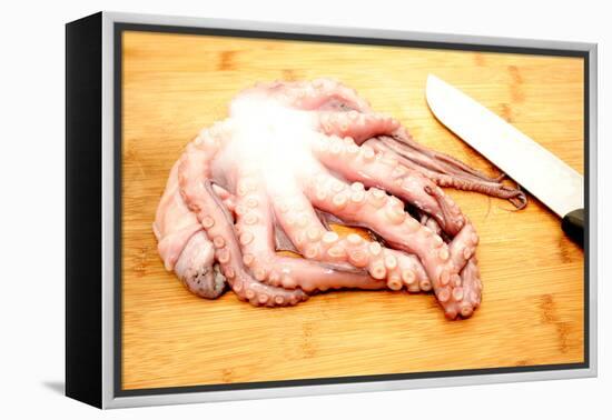 Slicing Raw Octopus for A Gourmet Dinner-Bill C-Framed Premier Image Canvas