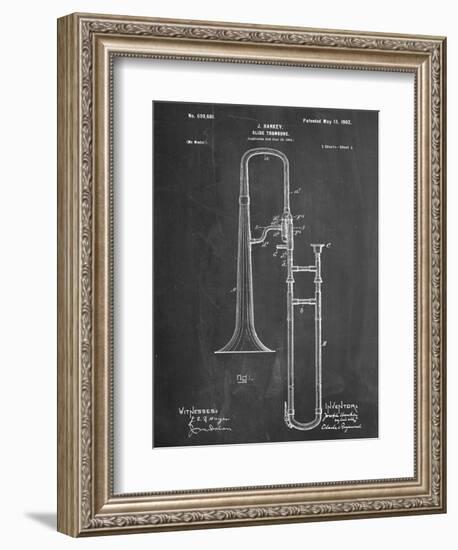 Slide Trombone Instrument Patent-null-Framed Art Print