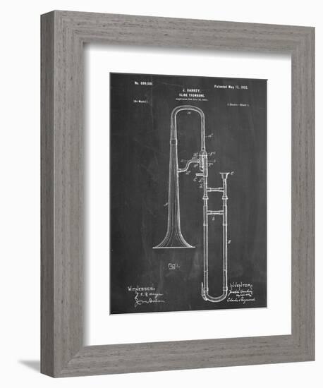 Slide Trombone Instrument Patent-null-Framed Art Print