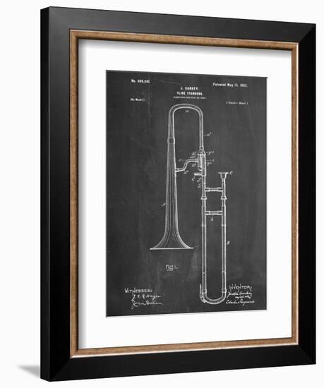 Slide Trombone Instrument Patent-null-Framed Art Print