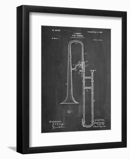 Slide Trombone Instrument Patent-null-Framed Art Print