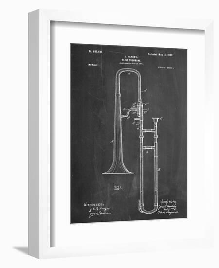 Slide Trombone Instrument Patent-null-Framed Art Print