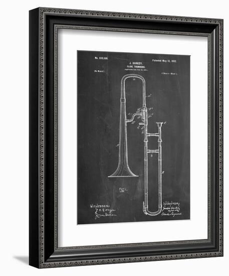 Slide Trombone Instrument Patent-null-Framed Art Print