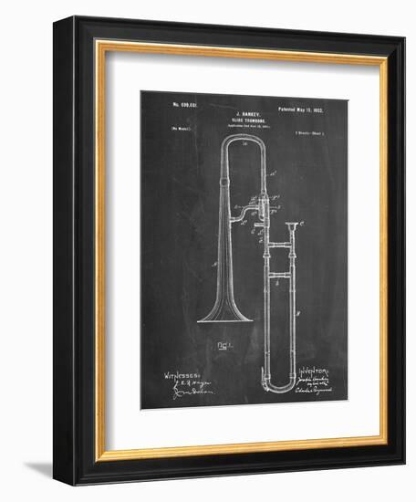 Slide Trombone Instrument Patent-null-Framed Art Print