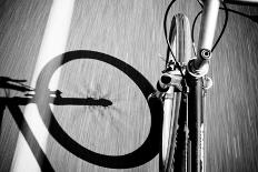 Breakdow - Bicycle On Road Black And White Photography-slidezero-Framed Art Print