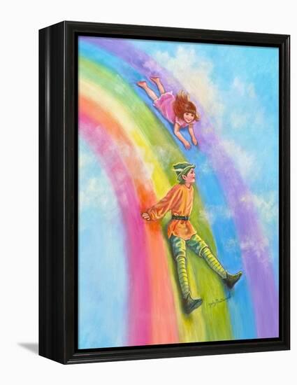 Sliding Down the Rainbow-Judy Mastrangelo-Framed Premier Image Canvas