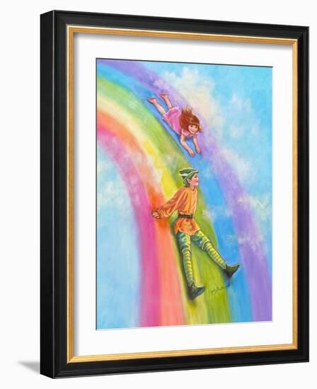 Sliding Down the Rainbow-Judy Mastrangelo-Framed Giclee Print