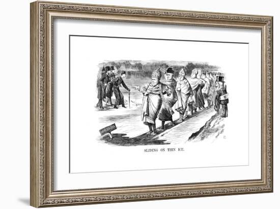 Sliding on Thin Ice, 1869-John Tenniel-Framed Giclee Print