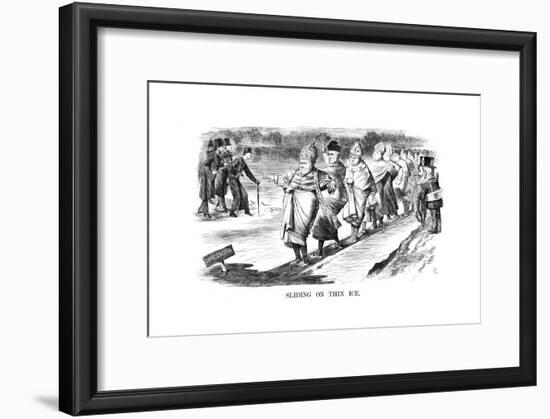 Sliding on Thin Ice, 1869-John Tenniel-Framed Giclee Print