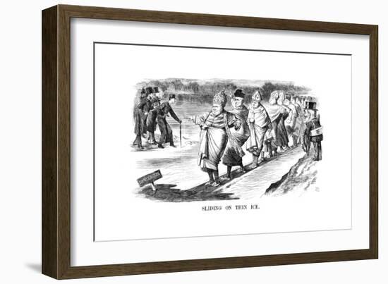 Sliding on Thin Ice, 1869-John Tenniel-Framed Giclee Print