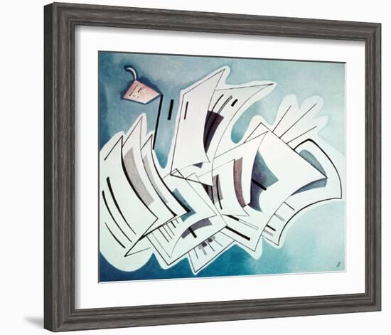 Slight Tension, 1935-Wassily Kandinsky-Framed Giclee Print