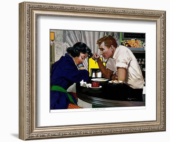 Slightly Discreet - Saturday Evening Post "Leading Ladies", May 30, 1959 pg.31-Robert Meyers-Framed Giclee Print