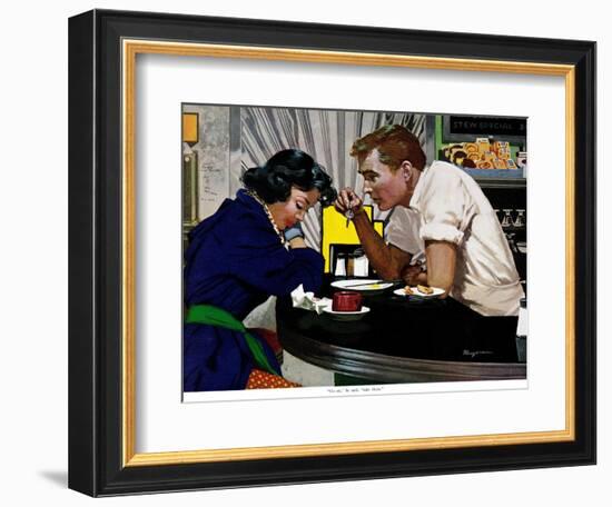 Slightly Discreet - Saturday Evening Post "Leading Ladies", May 30, 1959 pg.31-Robert Meyers-Framed Giclee Print