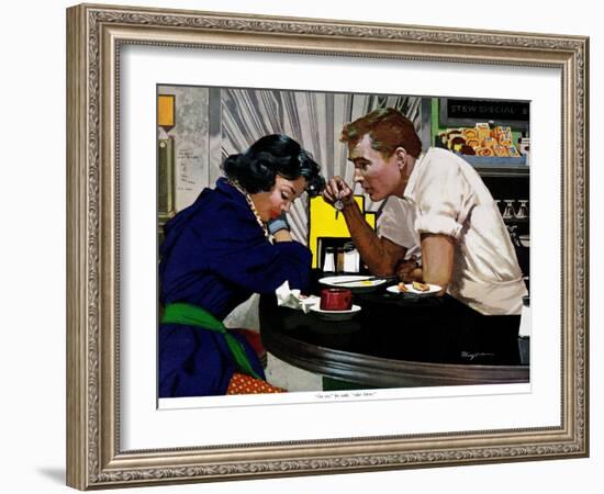 Slightly Discreet - Saturday Evening Post "Leading Ladies", May 30, 1959 pg.31-Robert Meyers-Framed Giclee Print