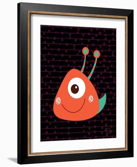 Slimy-Blue Fish-Framed Art Print