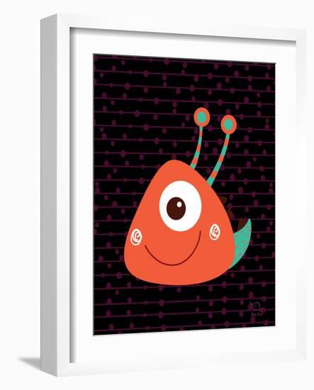 Slimy-Blue Fish-Framed Art Print