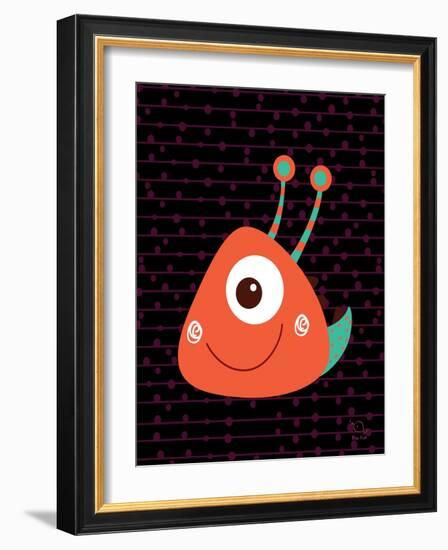 Slimy-Blue Fish-Framed Art Print