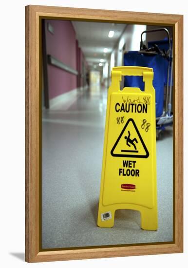 Slip Hazard Warning Sign-Lth Nhs Trust-Framed Premier Image Canvas