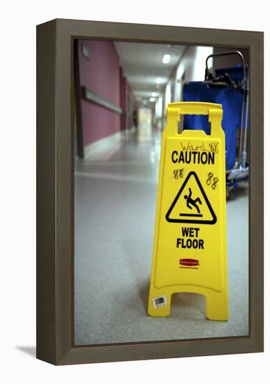 Slip Hazard Warning Sign-Lth Nhs Trust-Framed Premier Image Canvas