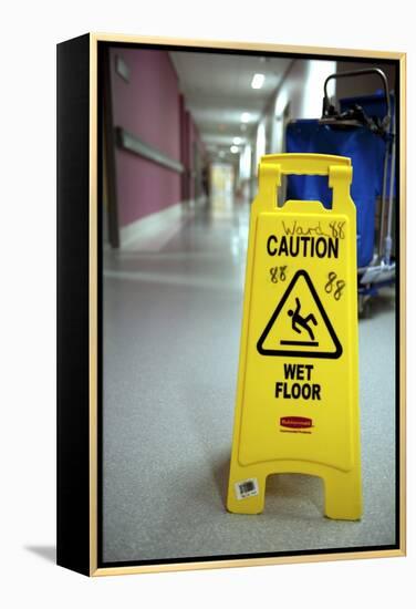 Slip Hazard Warning Sign-Lth Nhs Trust-Framed Premier Image Canvas