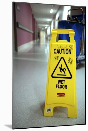 Slip Hazard Warning Sign-Lth Nhs Trust-Mounted Photographic Print