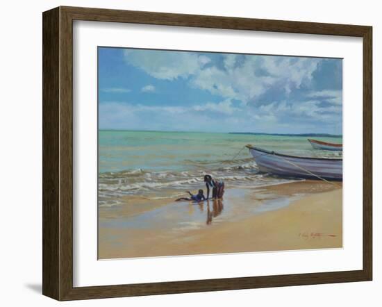Slippery Sand, 2018 (oil on linen)-Colin Bootman-Framed Giclee Print
