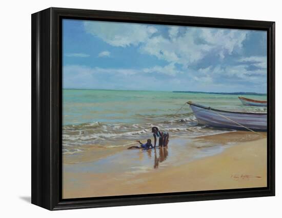 Slippery Sand, 2018 (oil on linen)-Colin Bootman-Framed Premier Image Canvas