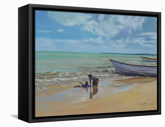 Slippery Sand, 2018 (oil on linen)-Colin Bootman-Framed Premier Image Canvas