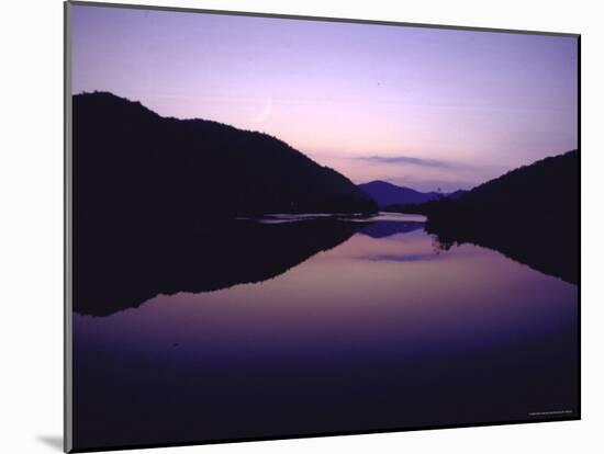 Sliver of Moon Hanging over Cheat River-John Dominis-Mounted Photographic Print