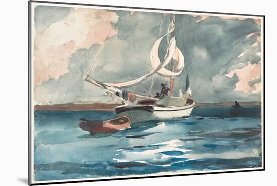 Sloop, Nassau, 1899 (W/C and Graphite on Paper)-Winslow Homer-Mounted Giclee Print