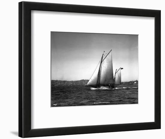 Sloop Sailboat Underway, Circa 1909-Asahel Curtis-Framed Premium Giclee Print