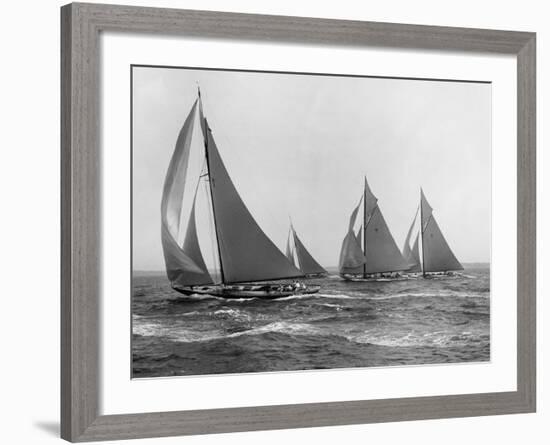 Sloops at Sail, 1915-Edwin Levick-Framed Art Print