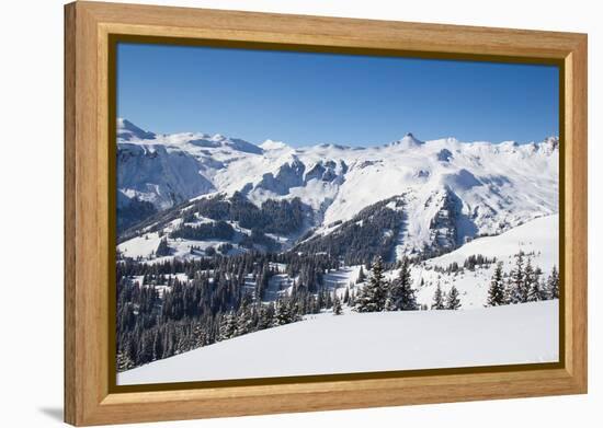 Slope on the Skiing Resort Flumserberg. Switzerland-swisshippo-Framed Premier Image Canvas