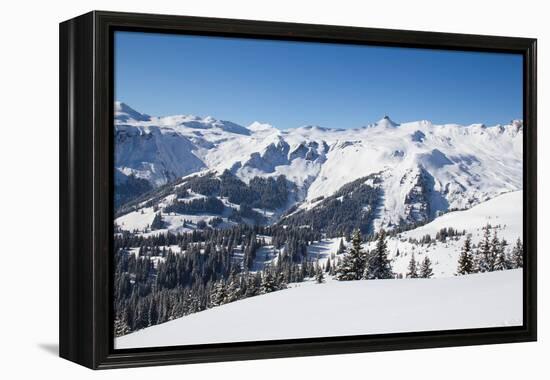 Slope on the Skiing Resort Flumserberg. Switzerland-swisshippo-Framed Premier Image Canvas