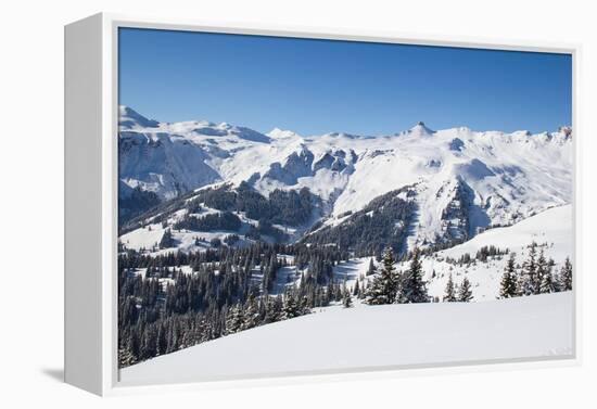 Slope on the Skiing Resort Flumserberg. Switzerland-swisshippo-Framed Premier Image Canvas