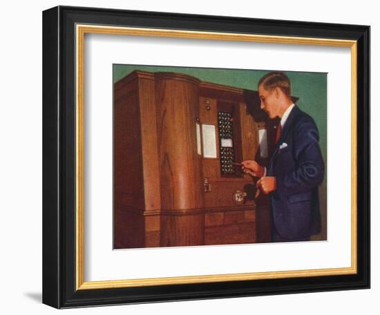 Slot machine that plays bridge, 1938-Unknown-Framed Giclee Print