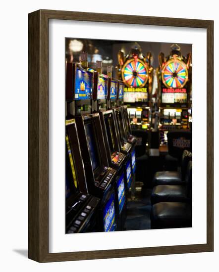 Slot Machines at an Airport, Mccarran International Airport, Las Vegas, Nevada, USA-null-Framed Photographic Print