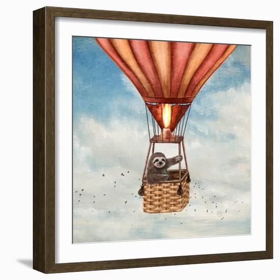 Sloth Around the World-Paula Belle Flores-Framed Art Print