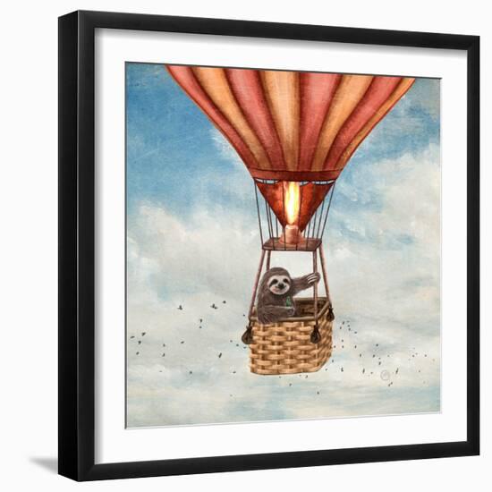 Sloth Around the World-Paula Belle Flores-Framed Art Print