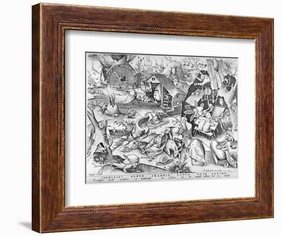 Sloth, from the Seven Deadly Sins, Engraved by Pieter Ven Der Heyden, 1558-Pieter Bruegel the Elder-Framed Giclee Print