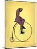 Sloth Penny Farthing-Mark Rogan-Mounted Art Print