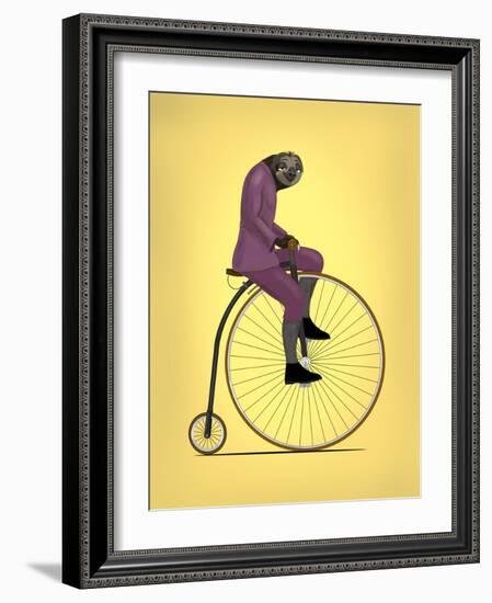 Sloth Penny Farthing-Mark Rogan-Framed Art Print