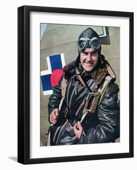 Slovakian Pilot Serving with the Luftwaffe in the Mediterranean, 1943-null-Framed Giclee Print