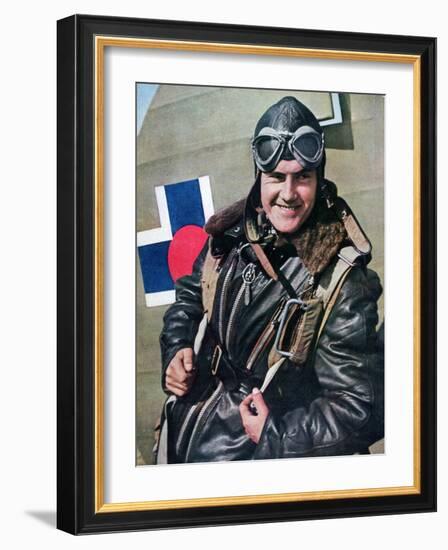 Slovakian Pilot Serving with the Luftwaffe in the Mediterranean, 1943-null-Framed Giclee Print