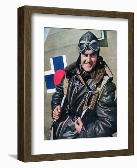 Slovakian Pilot Serving with the Luftwaffe in the Mediterranean, 1943-null-Framed Giclee Print