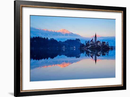 Slovenia, Bled, Lake Bled and Julian Alps, Church of the Assumption-Tuul And Bruno Morandi-Framed Photographic Print