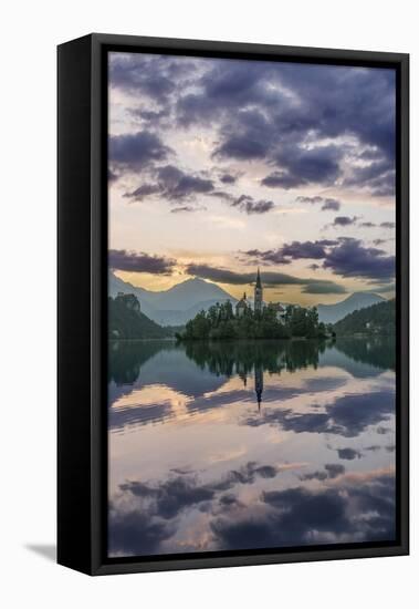 Slovenia, Bled, Lake Bled Dawn-Rob Tilley-Framed Premier Image Canvas