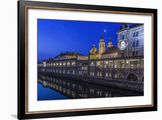 Slovenia, Ljubljana, Ljubljana River at Dawn-Rob Tilley-Framed Photographic Print